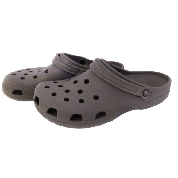 Crocs Classic Shoes Mens Size 12 Gray Rubber Slip On Comfort Faux Fur Round Toe - Picture 4 of 7